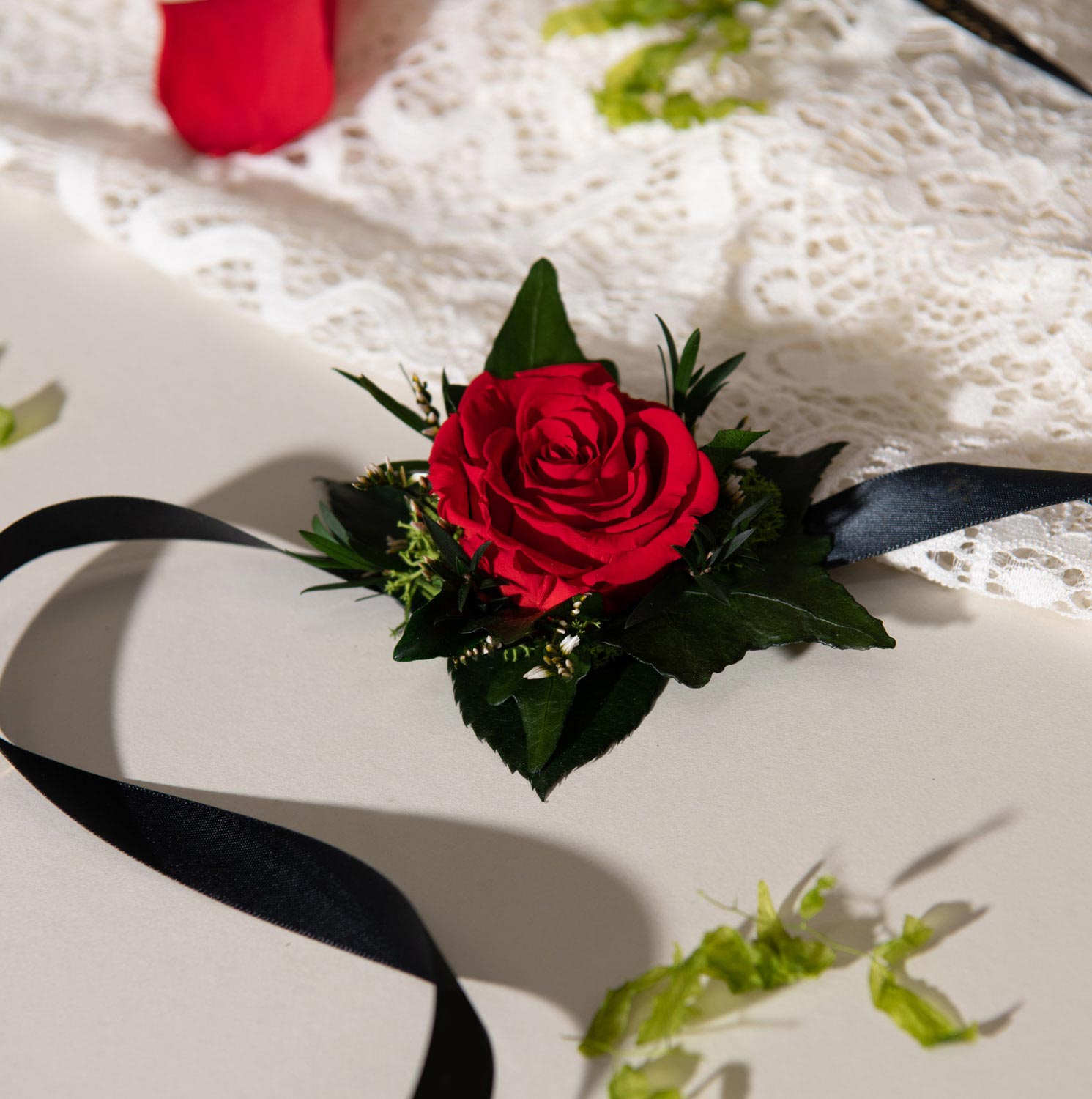 Ceremonial Red Corsage